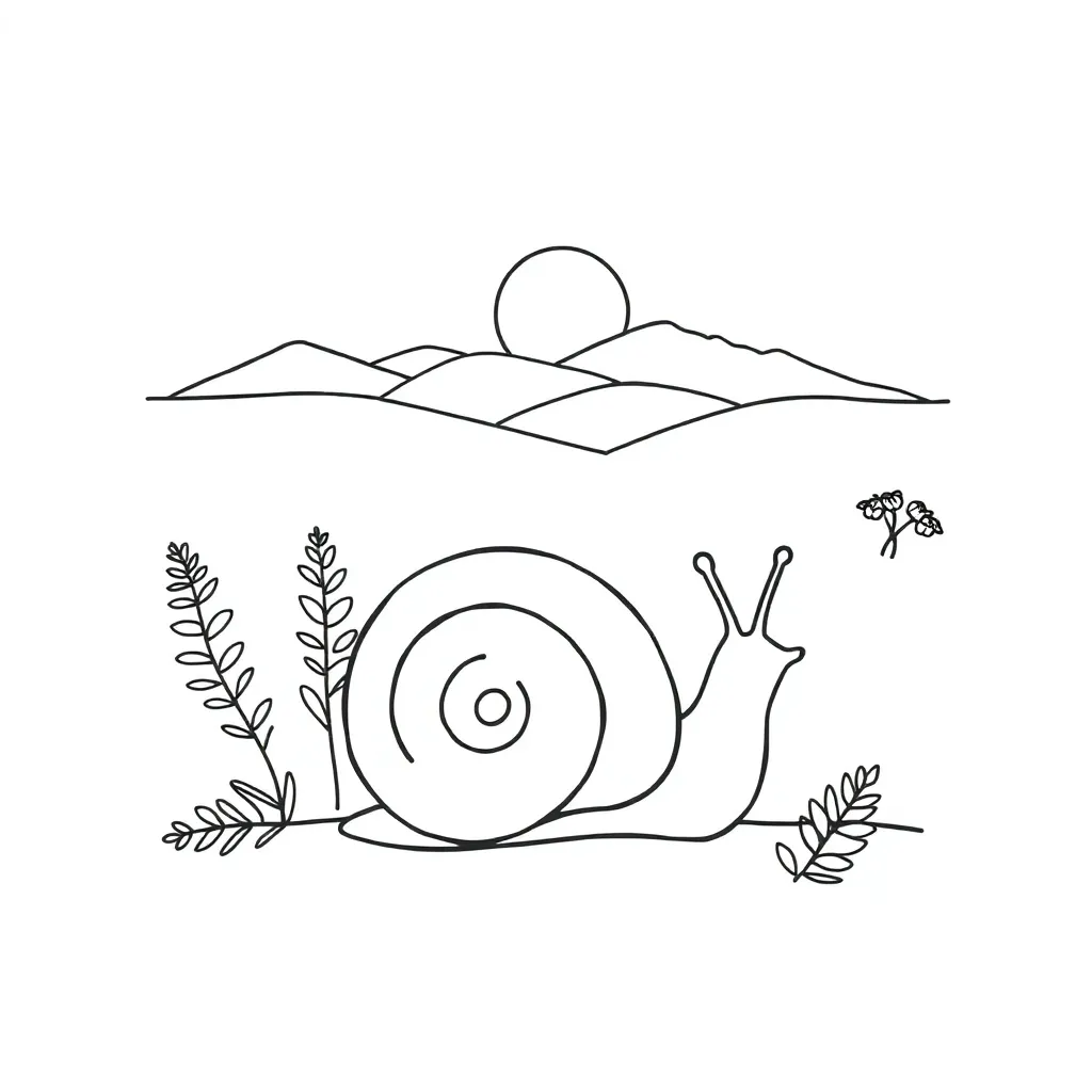 Cute snail with shell illustration