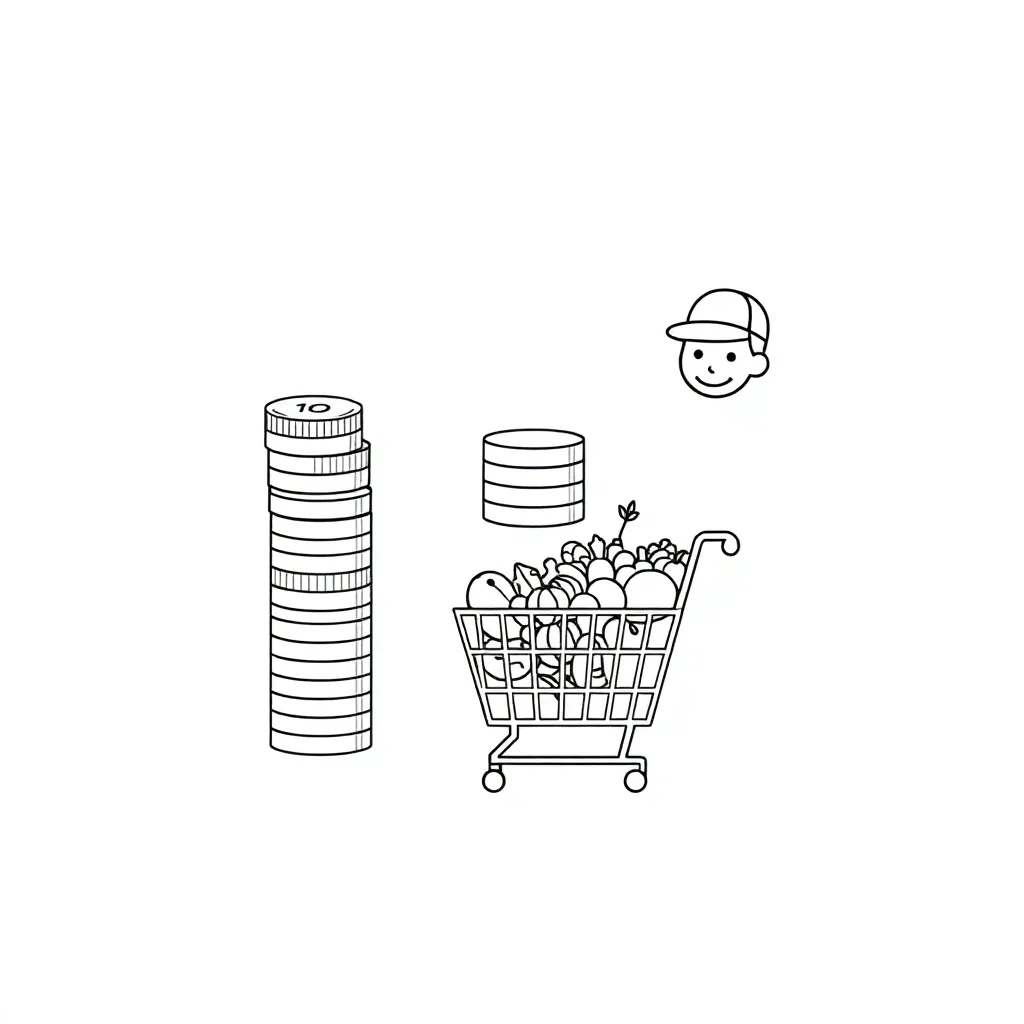 10 cent coins illustration