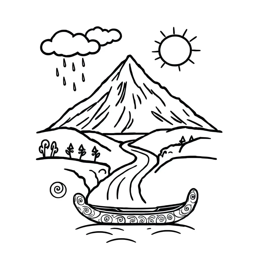 Water cycle diagram illustration
