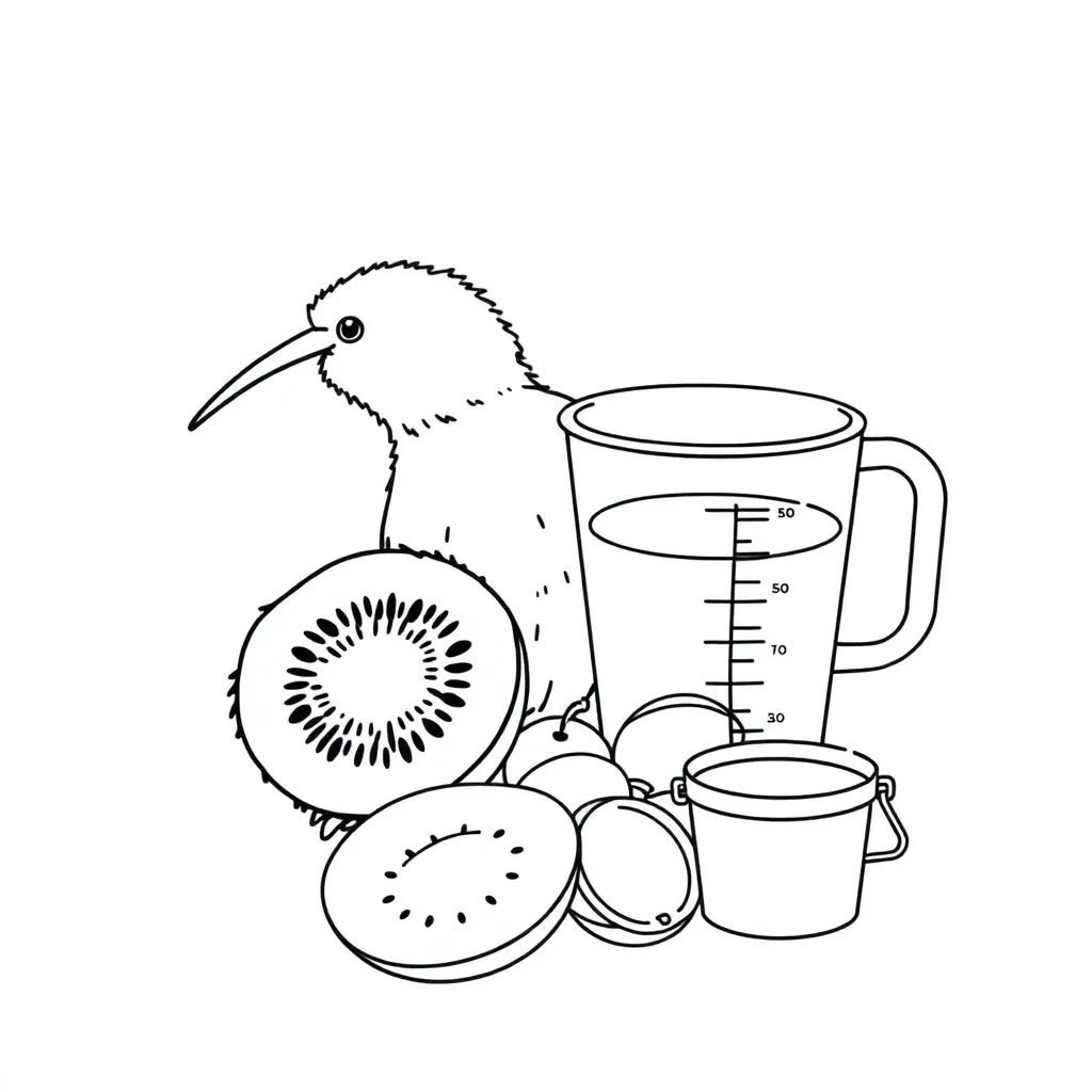 Scales and measuring jugs illustration