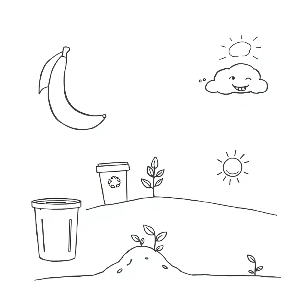 Banana and recycling illustration