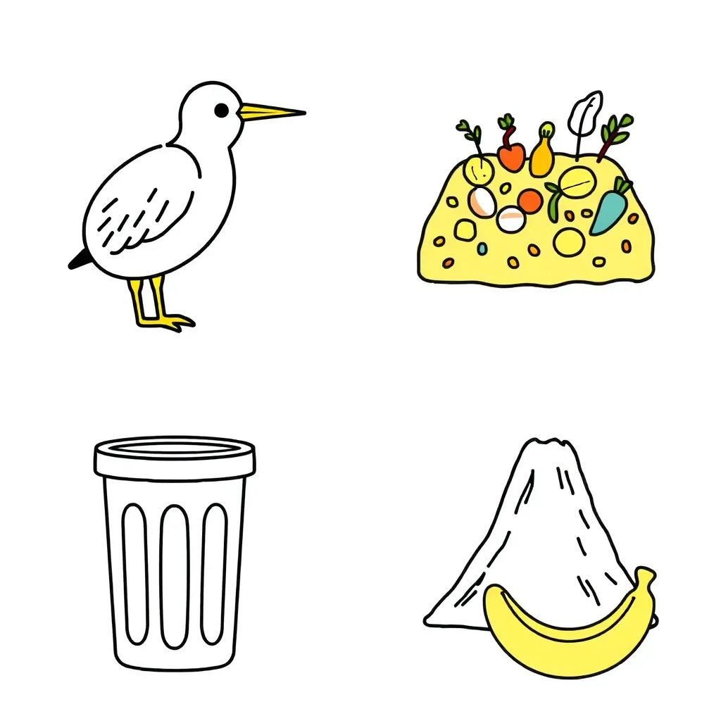 Banana and recycling themed illustration