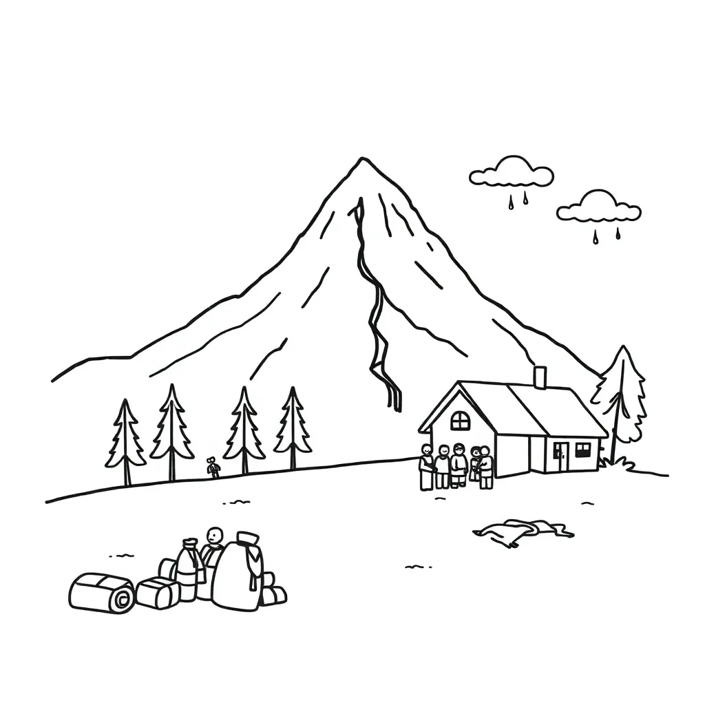 Earthquake scene illustration