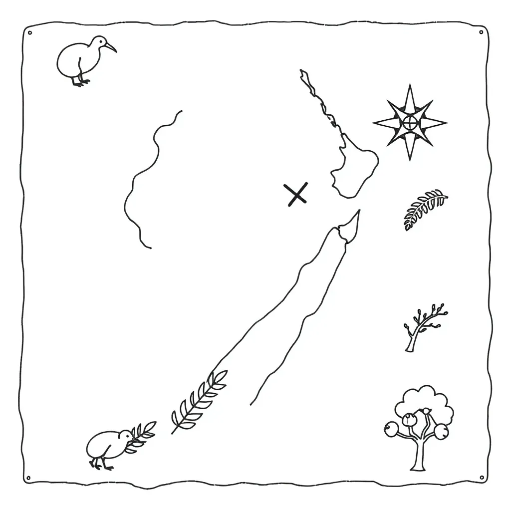 Treasure map with coordinates