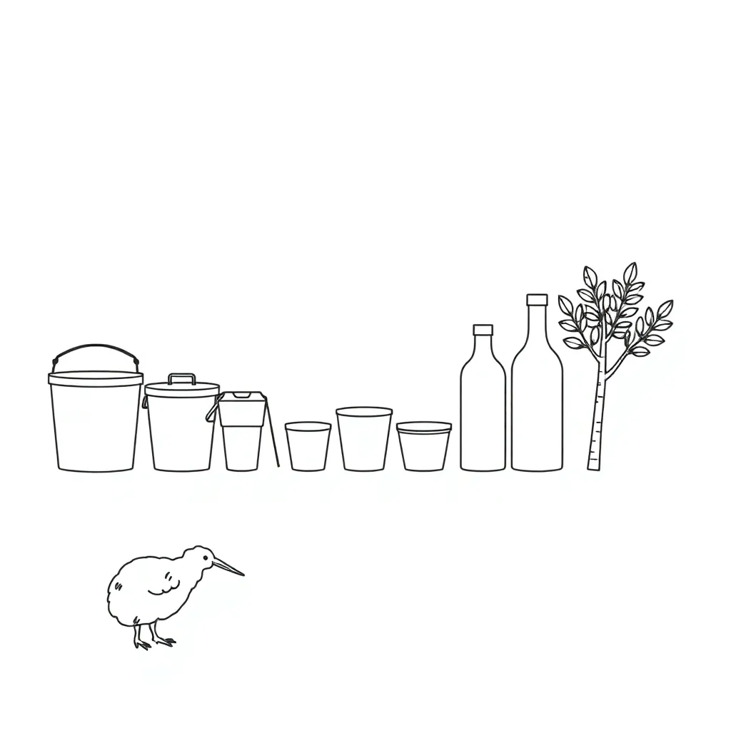Different sized containers and measuring cups