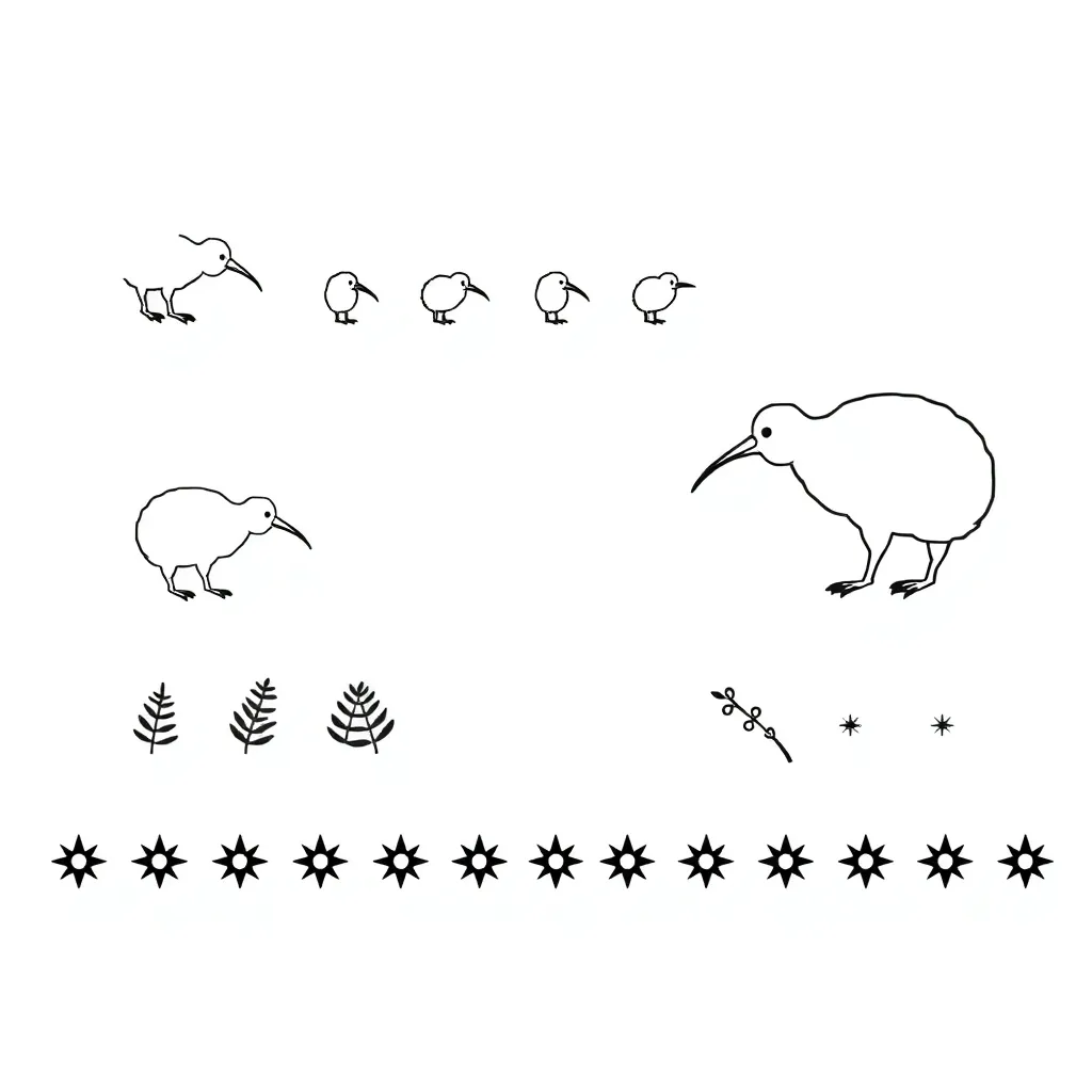 Natural objects and numbers illustration
