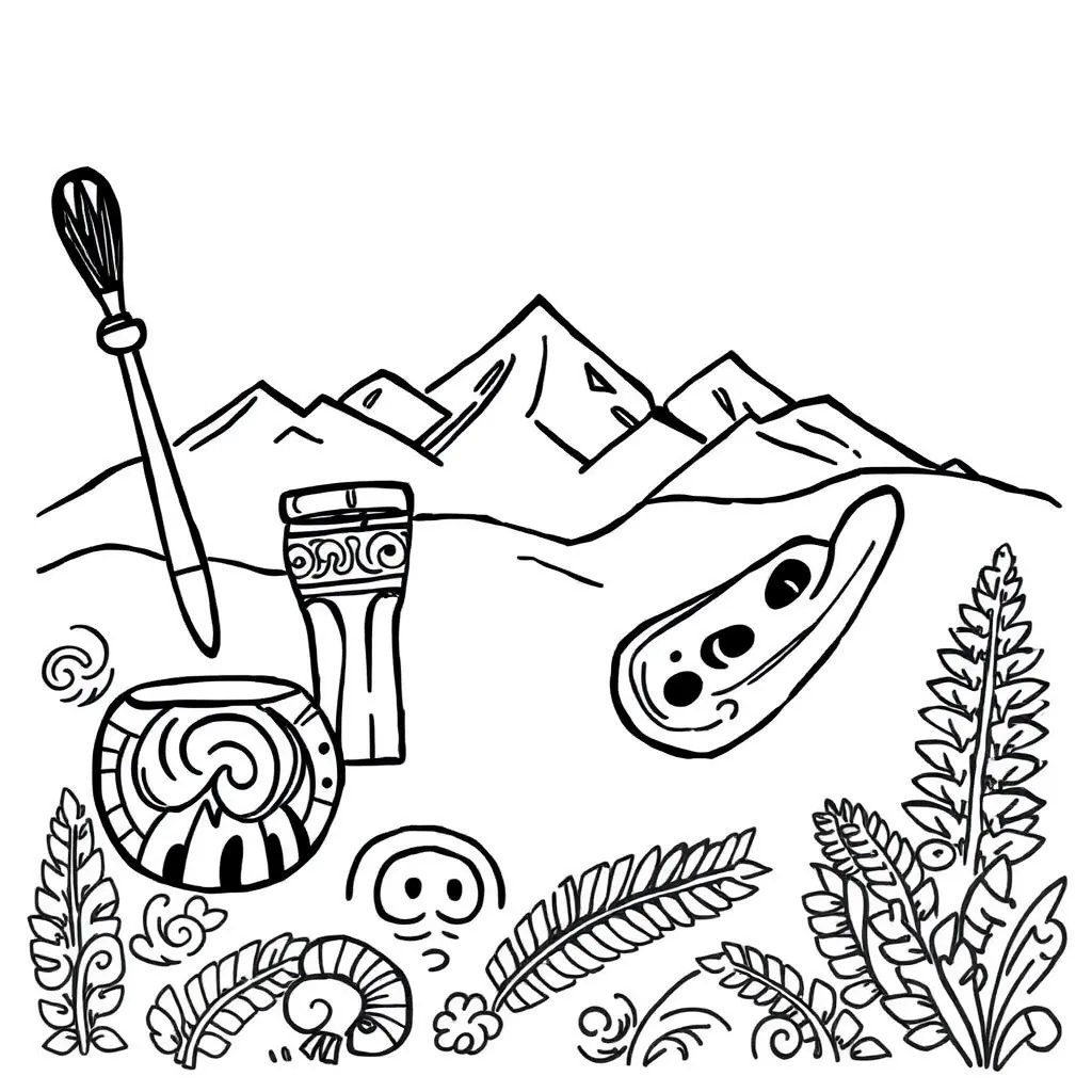 Traditional Māori games illustration