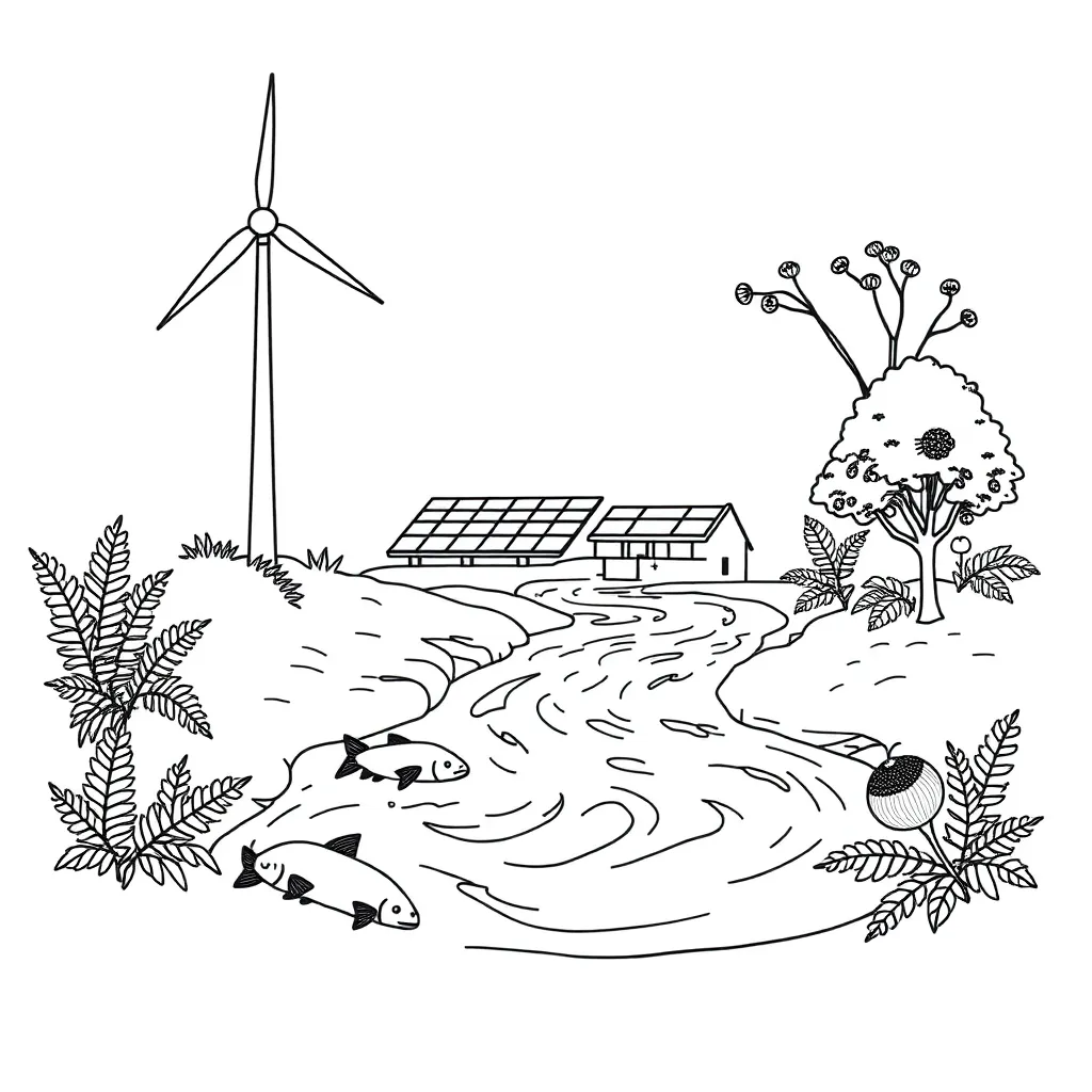 Renewable energy sources illustration