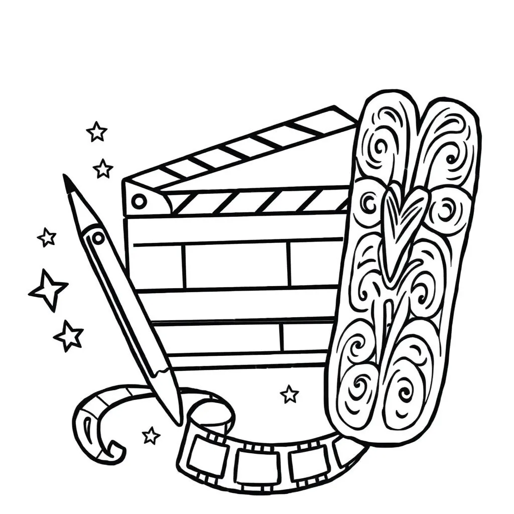 Film camera and script illustration