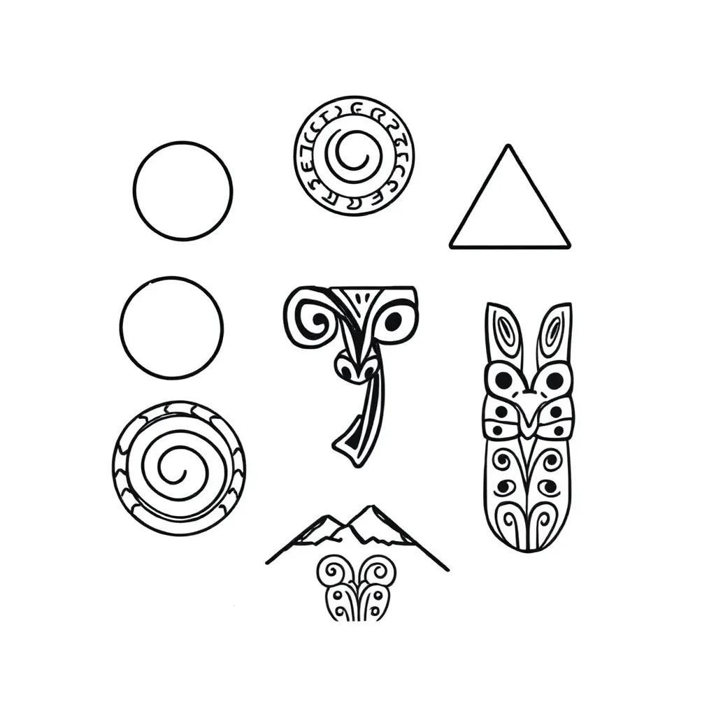 Colourful 2D shapes illustration