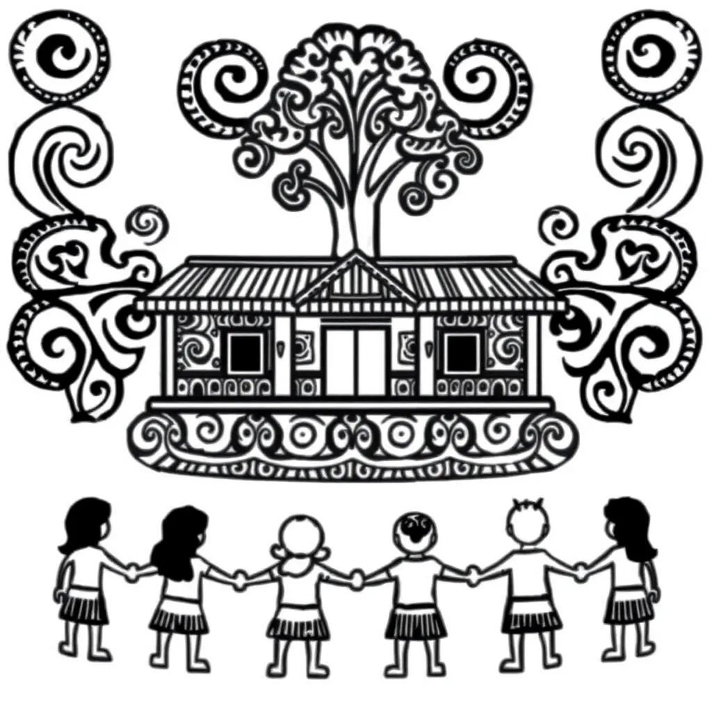 Māori greeting illustration