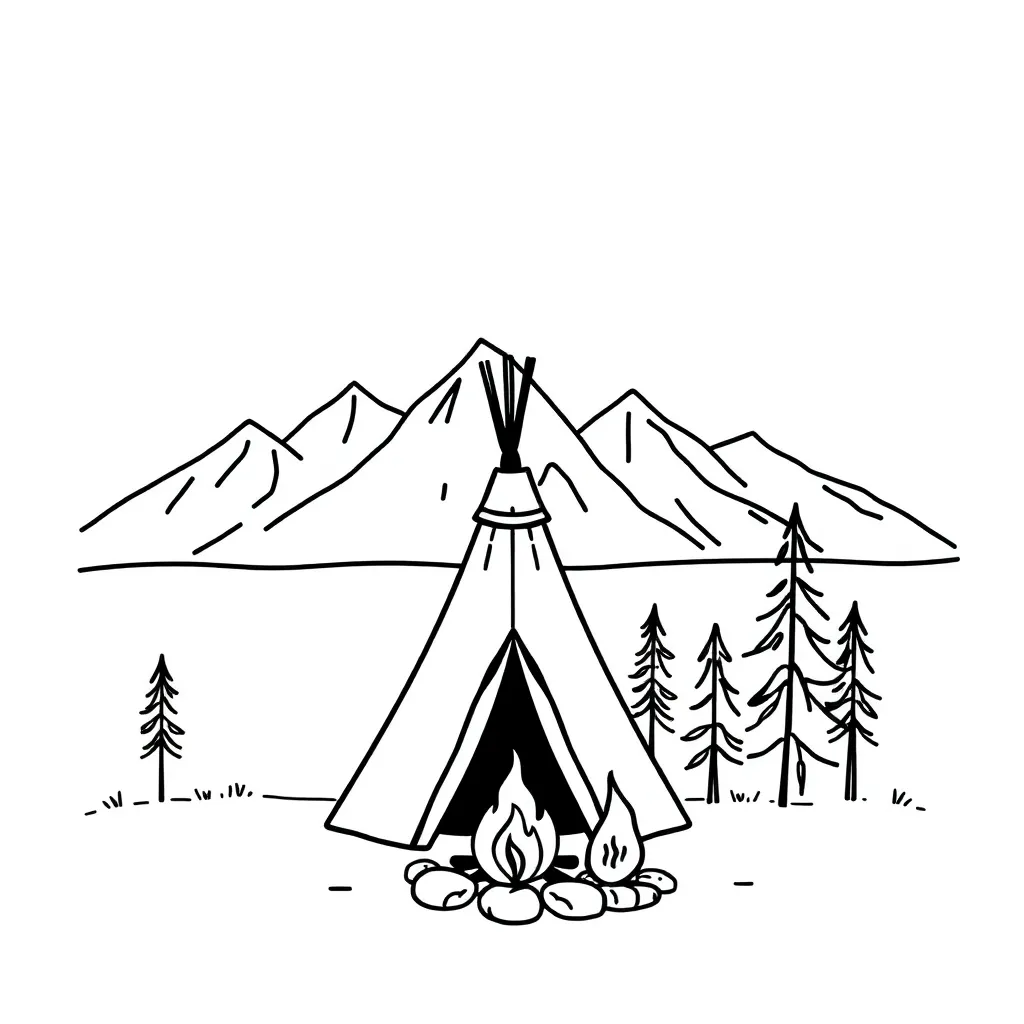 Native American tribal map illustration