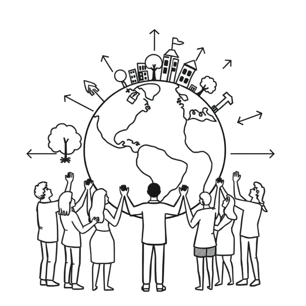 Population growth chart illustration