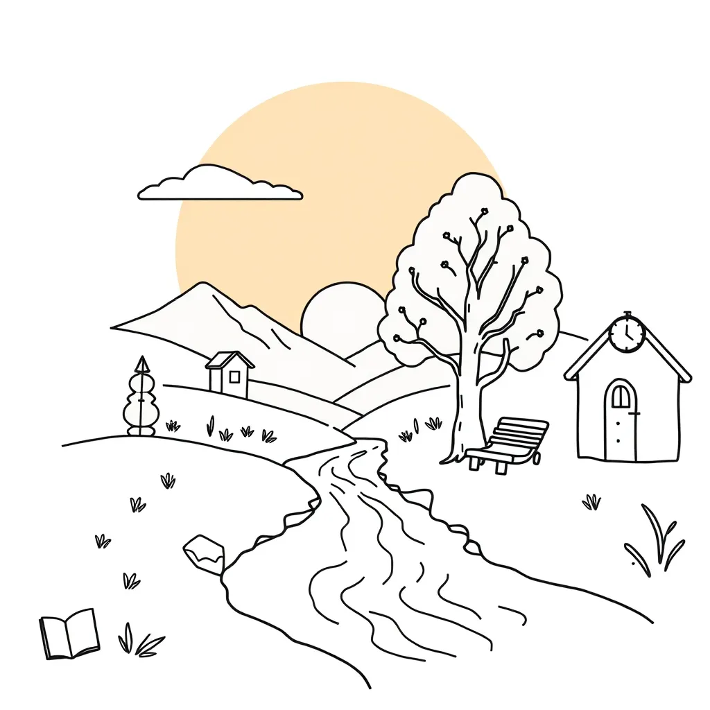Book and journey illustration