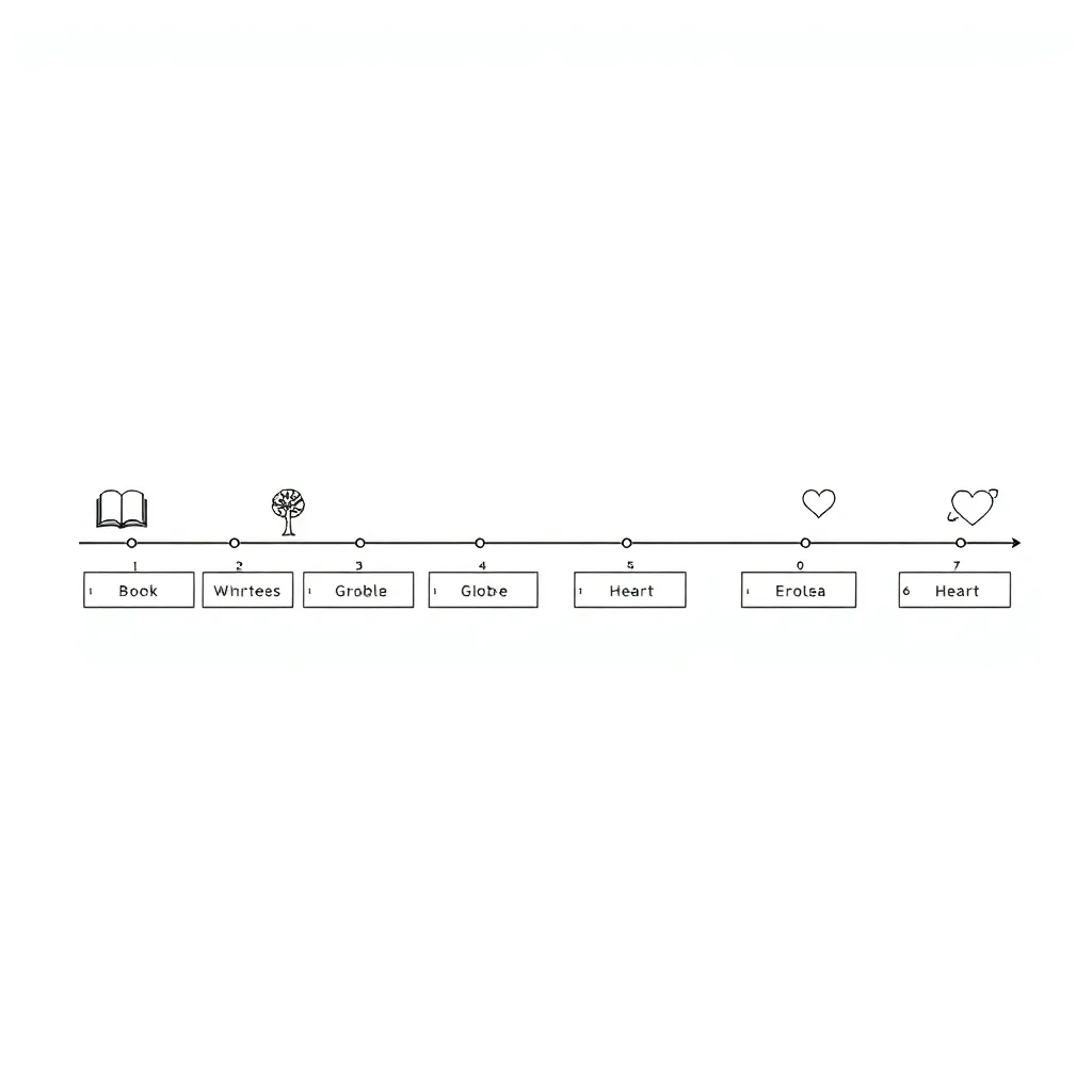 Timeline with story events