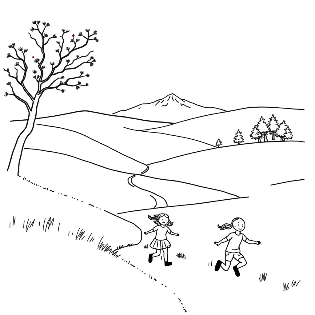 Students running cross country race