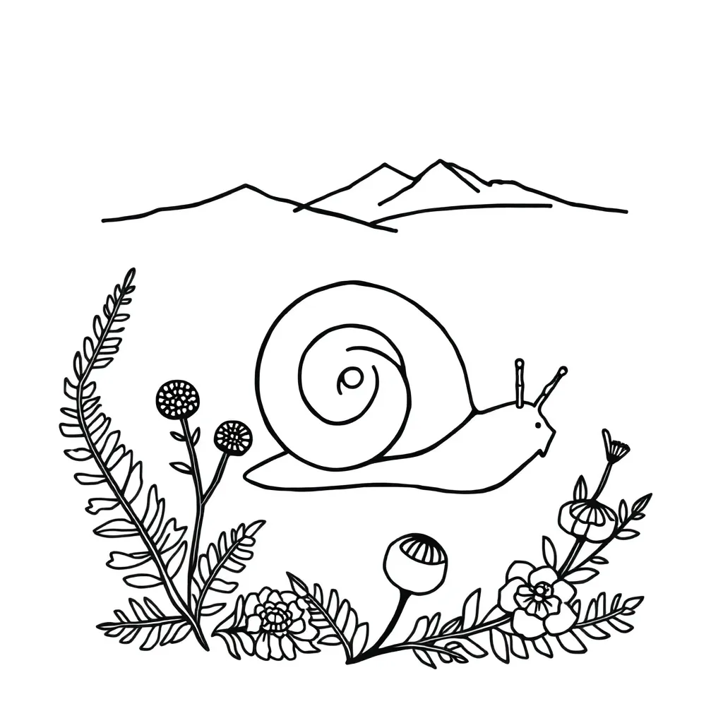 Cute snail with shell illustration