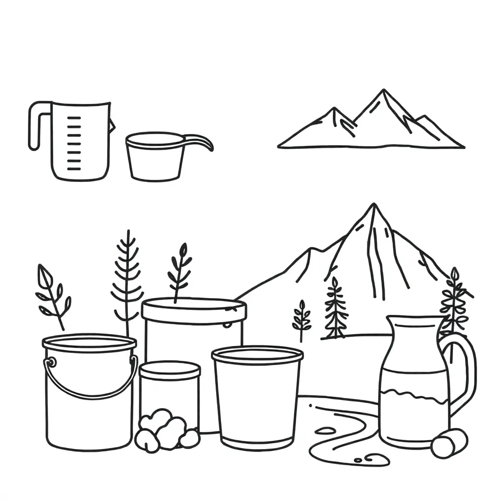 Measuring containers and volume tools