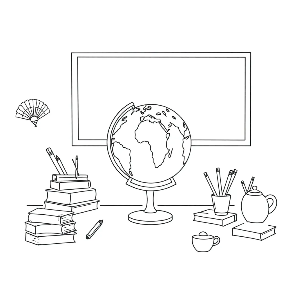 Books and pencils illustration