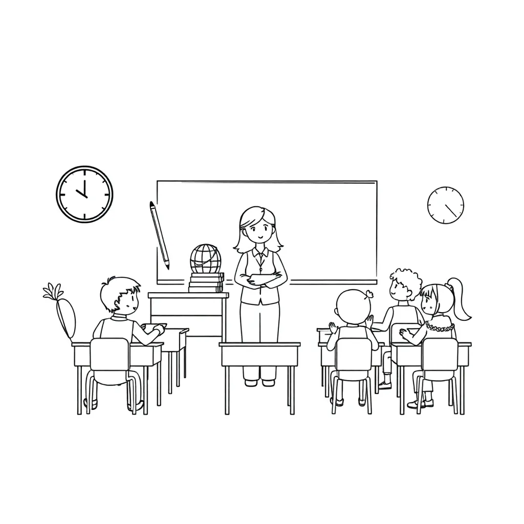 Students following classroom rules