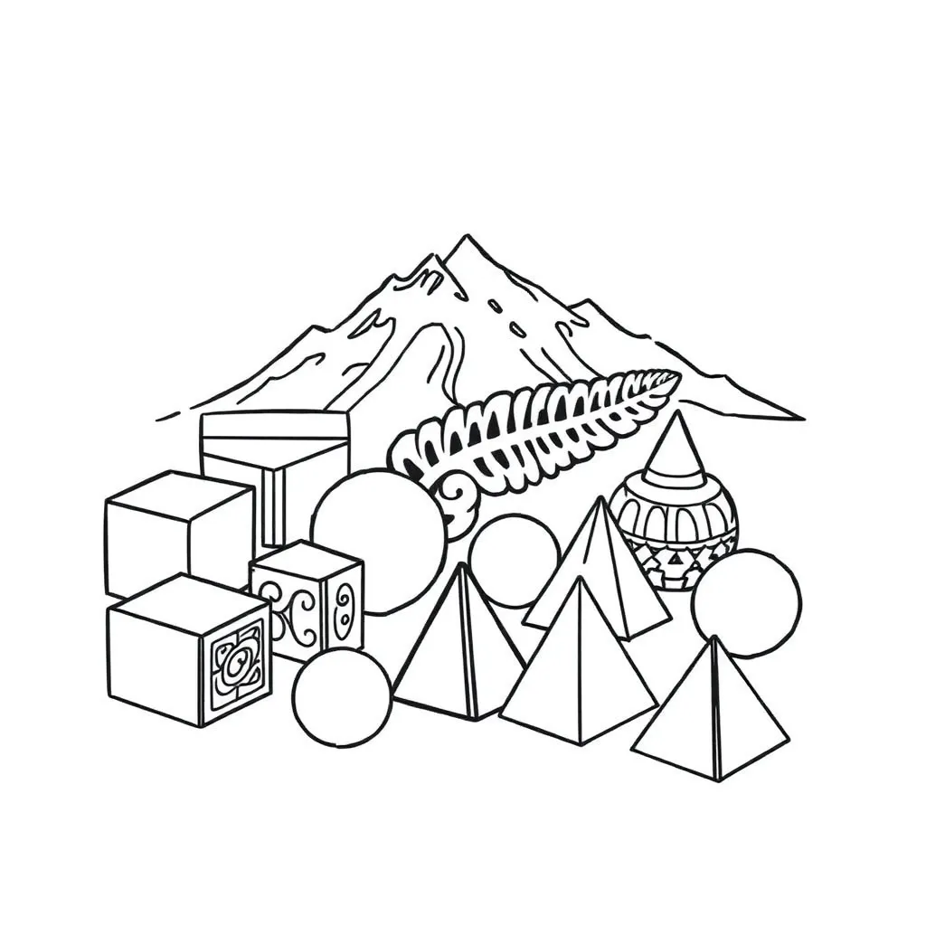 3D shapes illustration