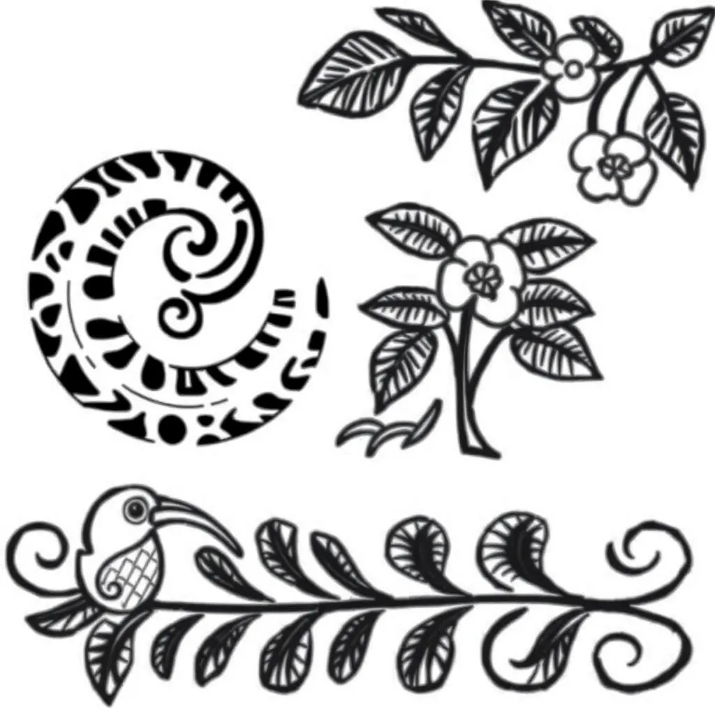 Māori cultural design with koru patterns