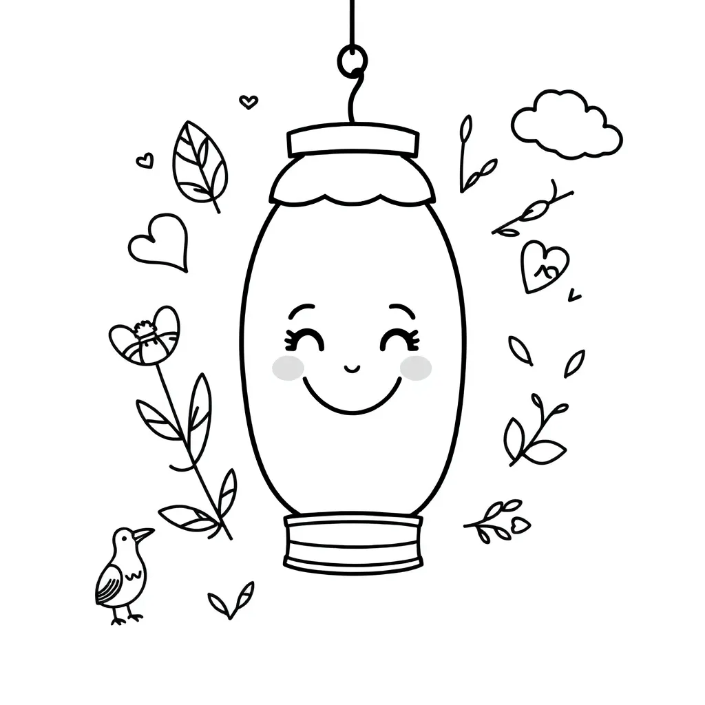 Mysterious glowing lantern illustration