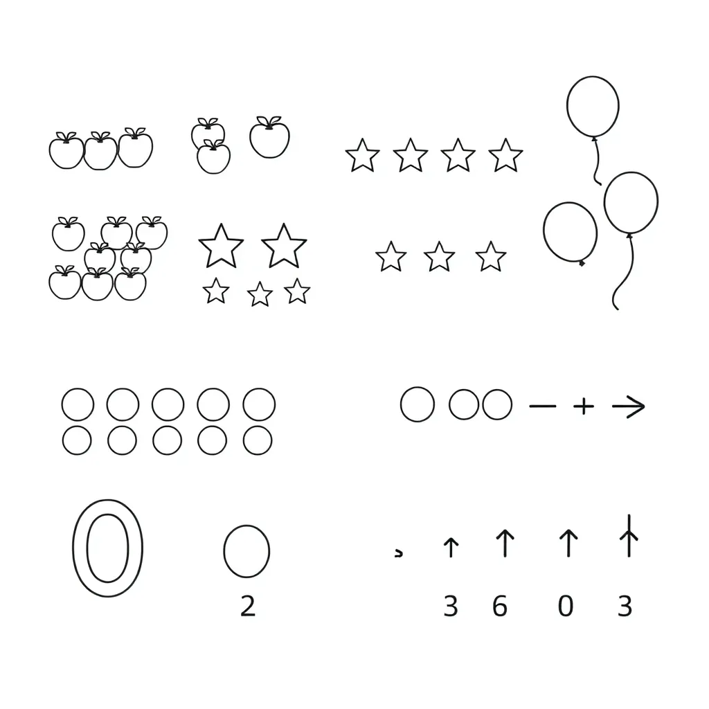 Math symbols and numbers illustration