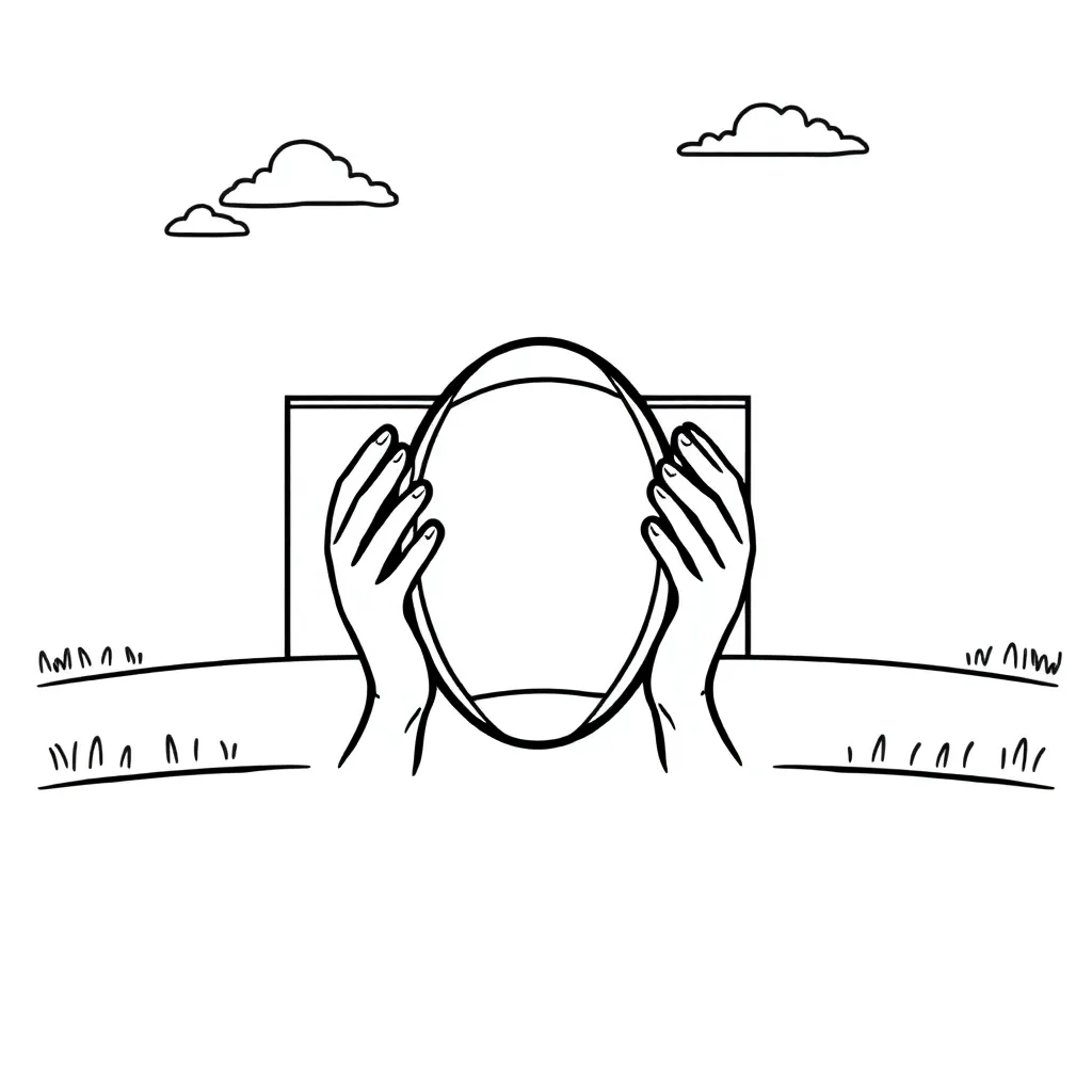 Rugby player passing ball