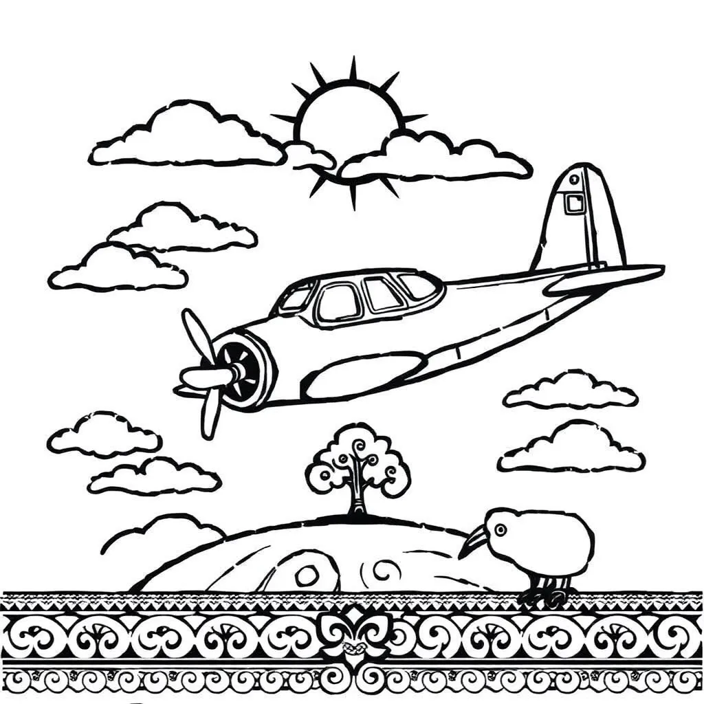 Wright Brothers aeroplane illustration