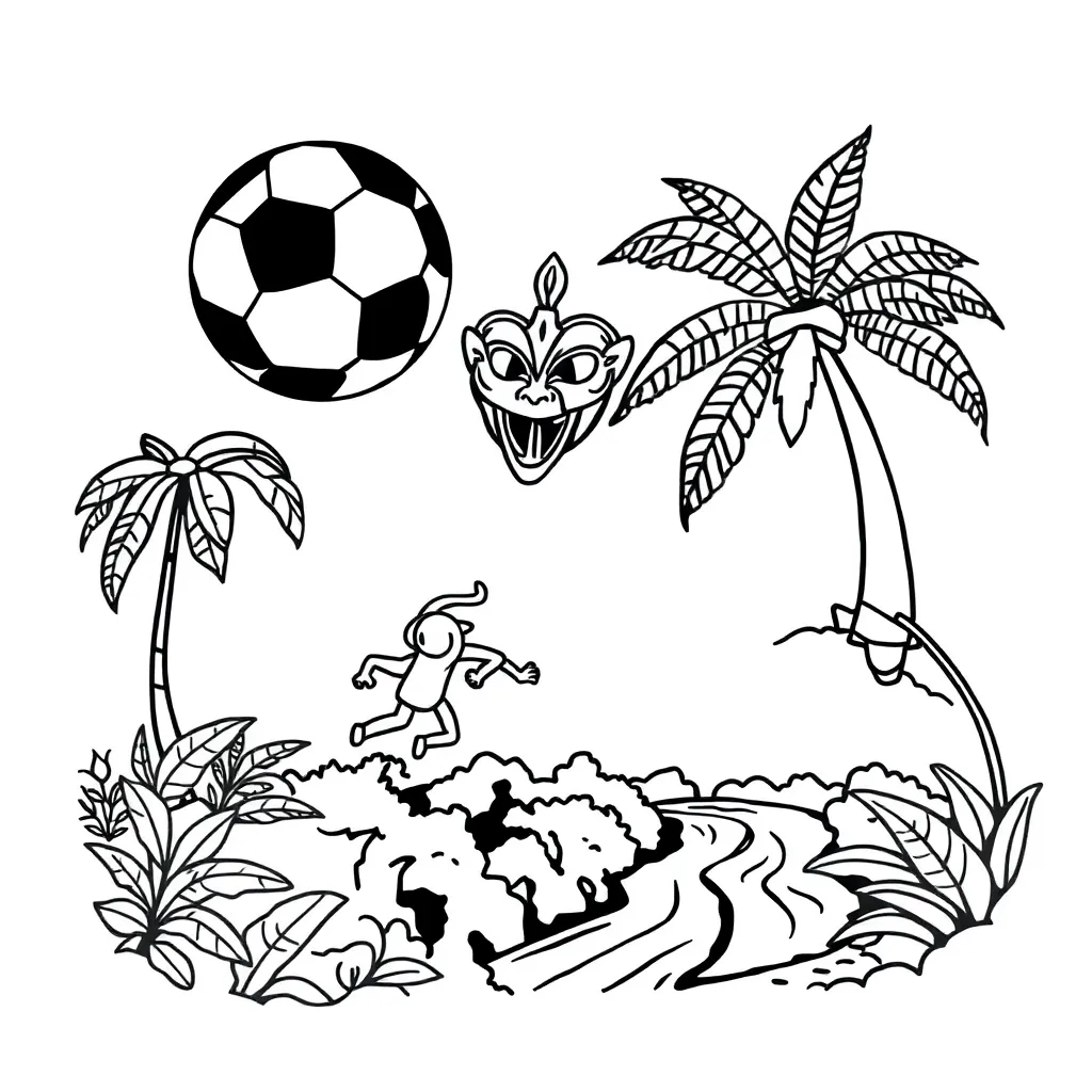 Brazilian soccer ball and map illustration