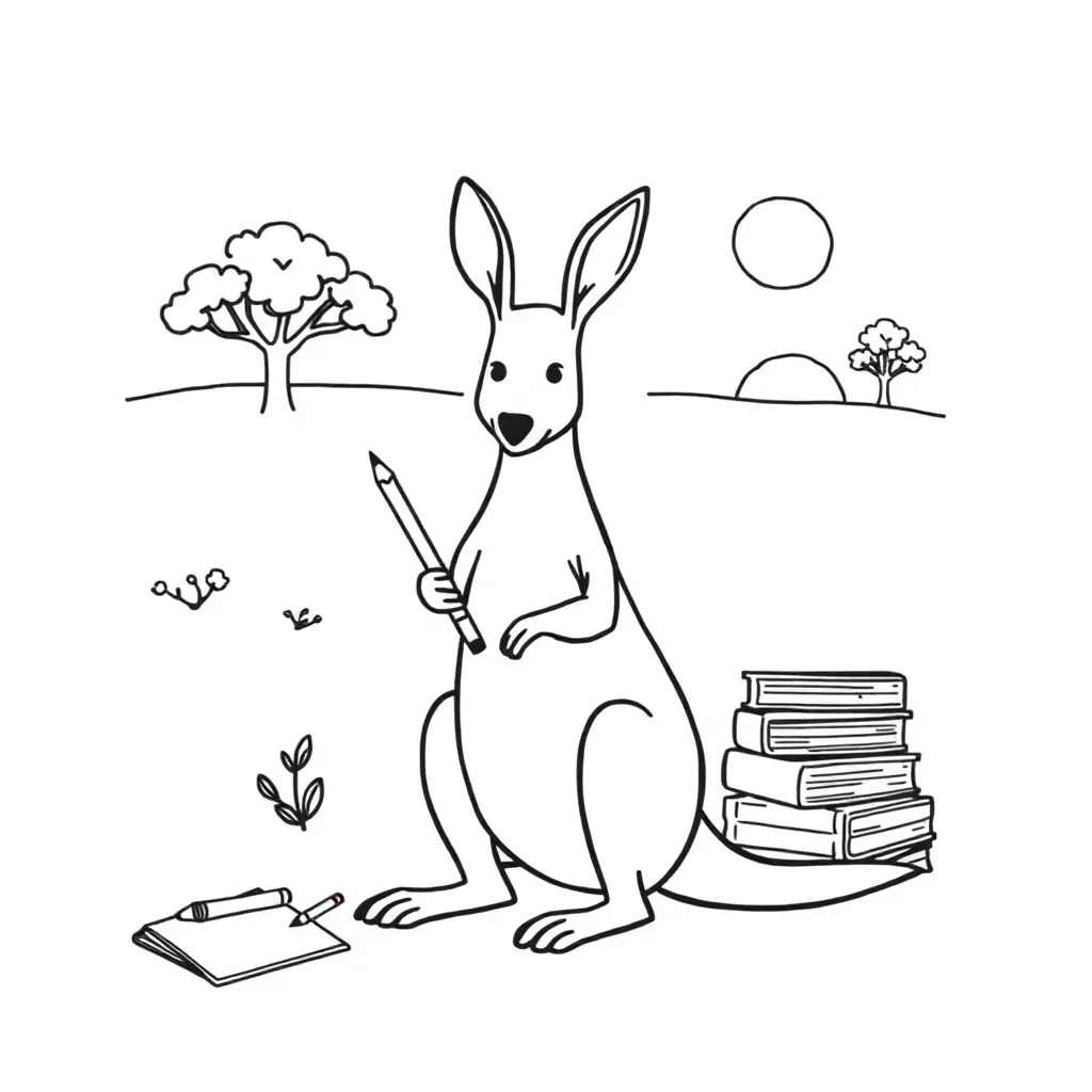 Student editing writing with pencil