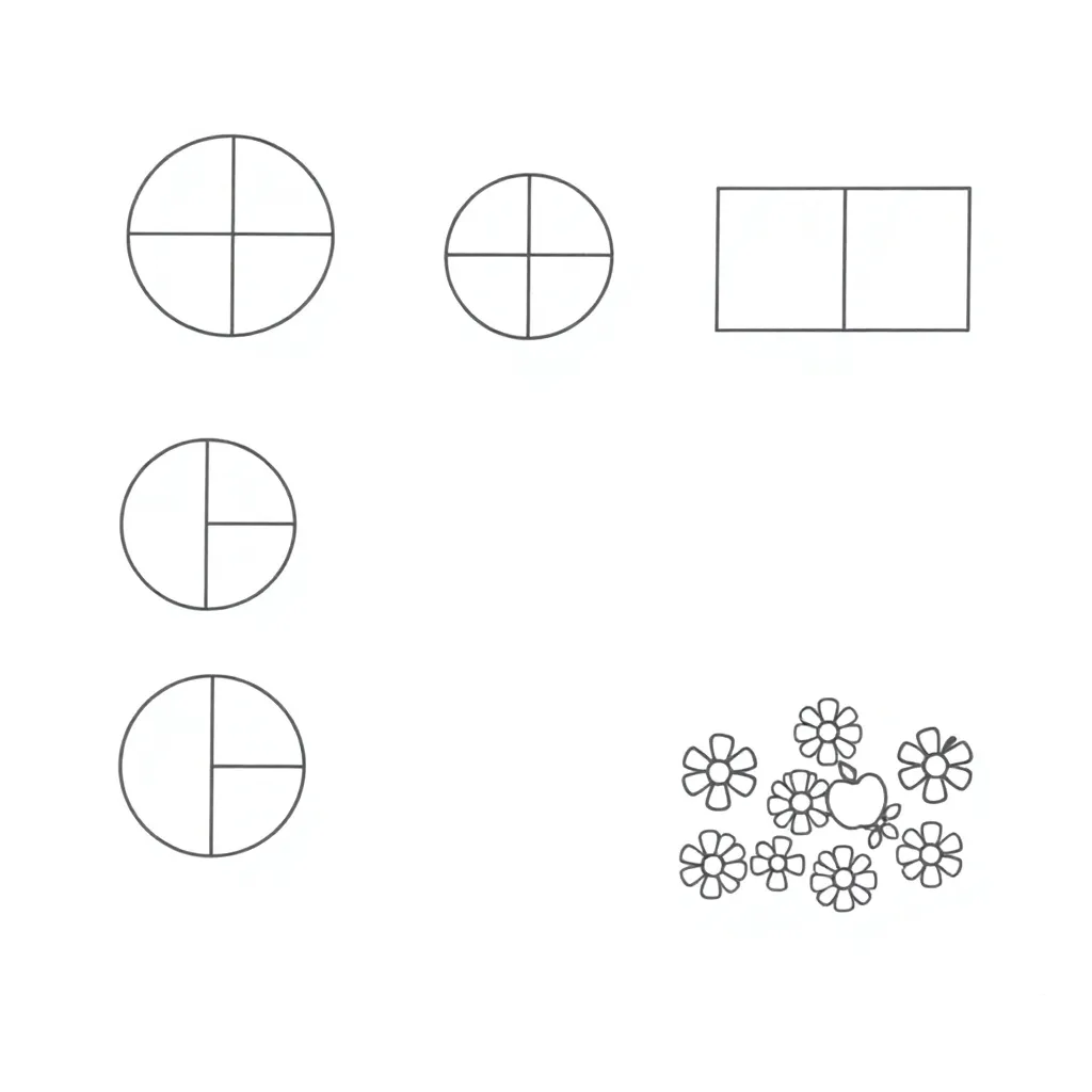 Fraction cards illustration