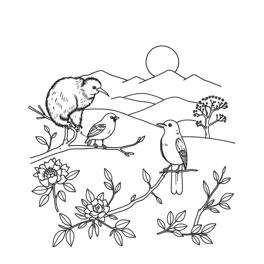 Native birds feeding