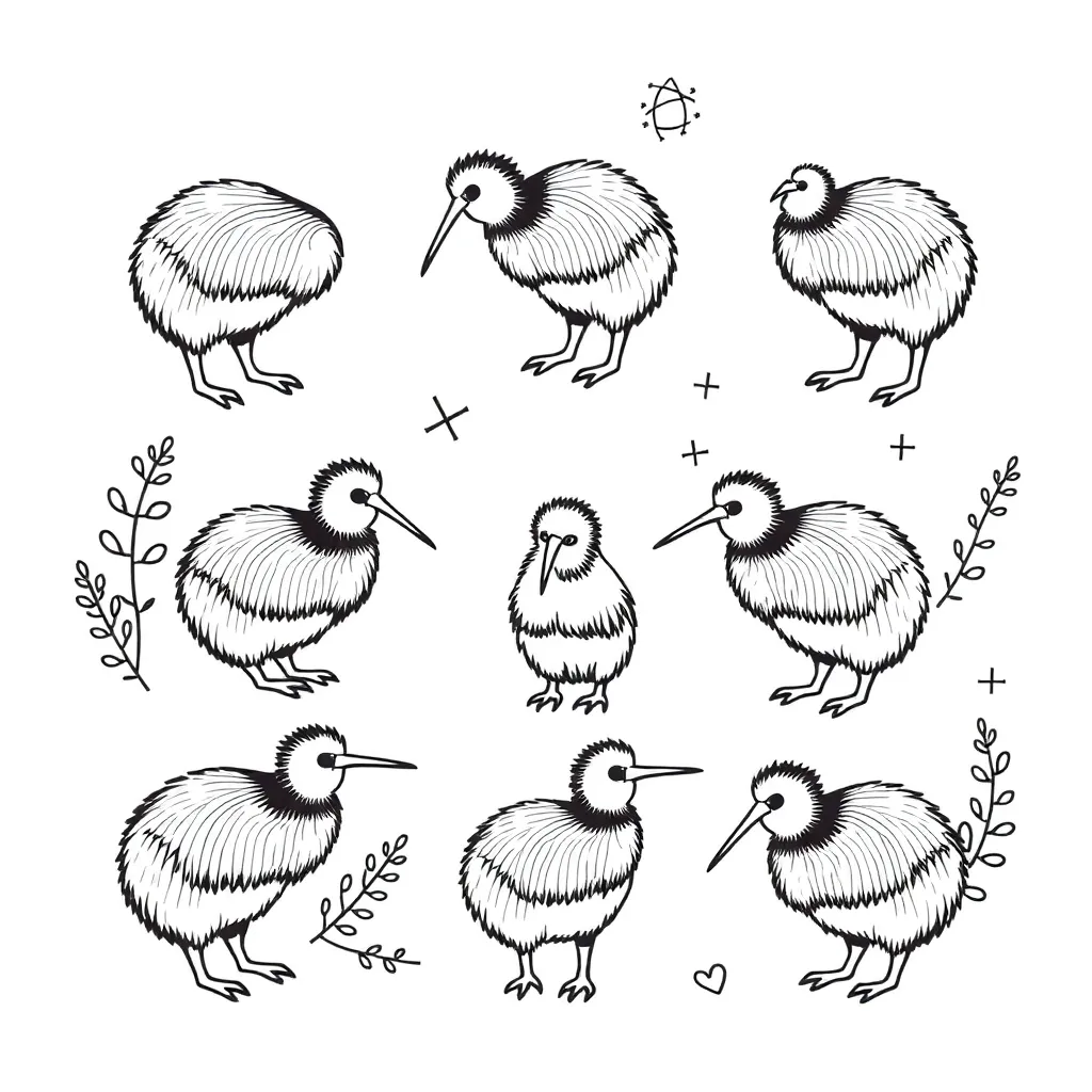 Groups of 8 objects illustration