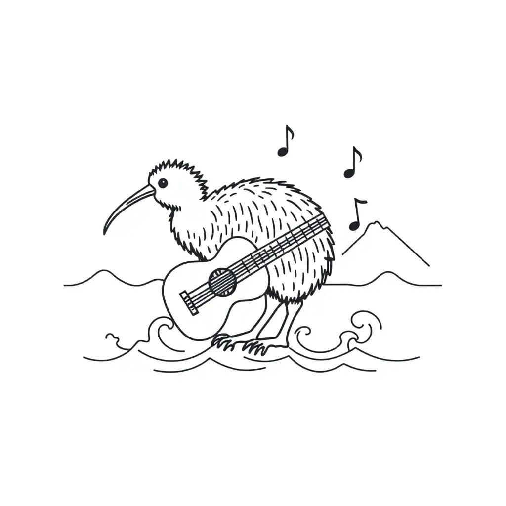 Musical notes and poetry book illustration