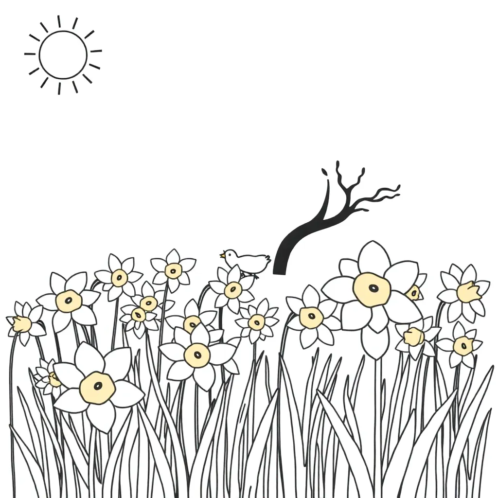 Bright yellow daffodils