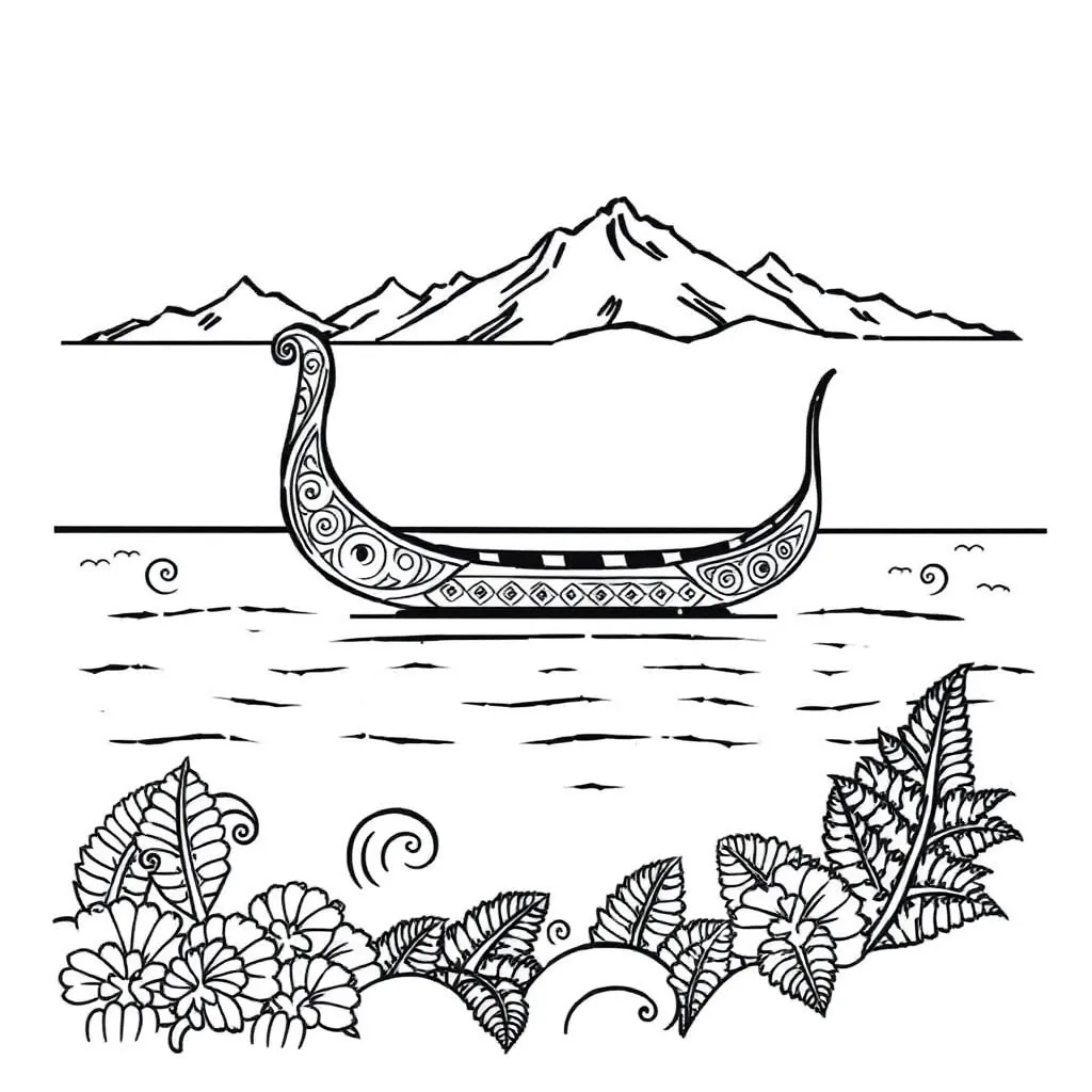 Waka sailing across Te Moana Nui a Kiwa