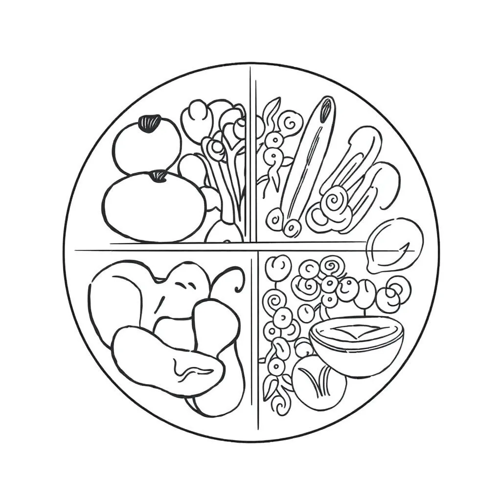 Healthy food groups illustration
