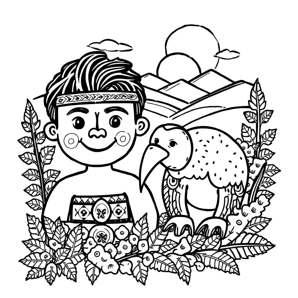 Māori greeting illustration