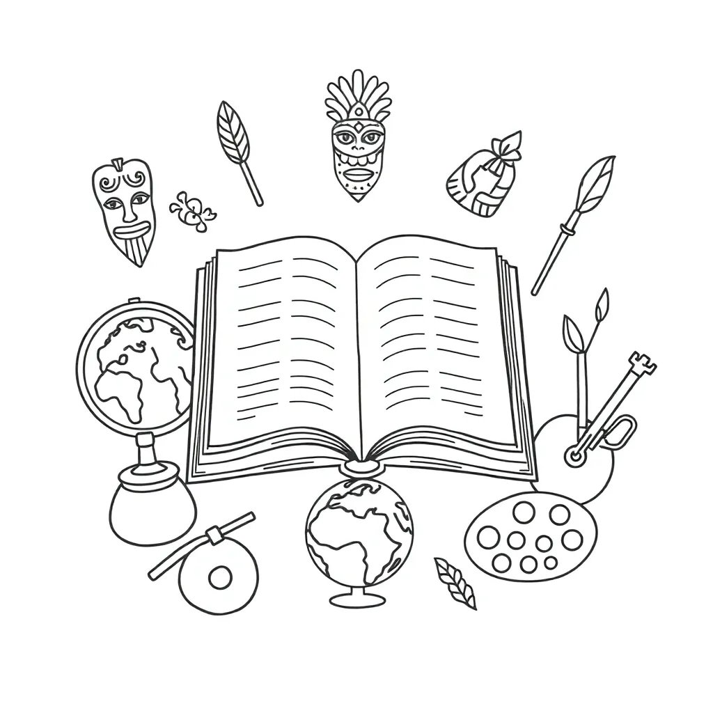 Child reading a book with phonics sounds floating around