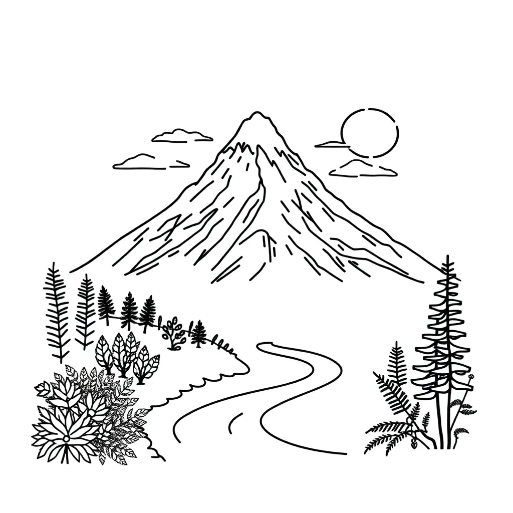 Mt Everest mountain illustration