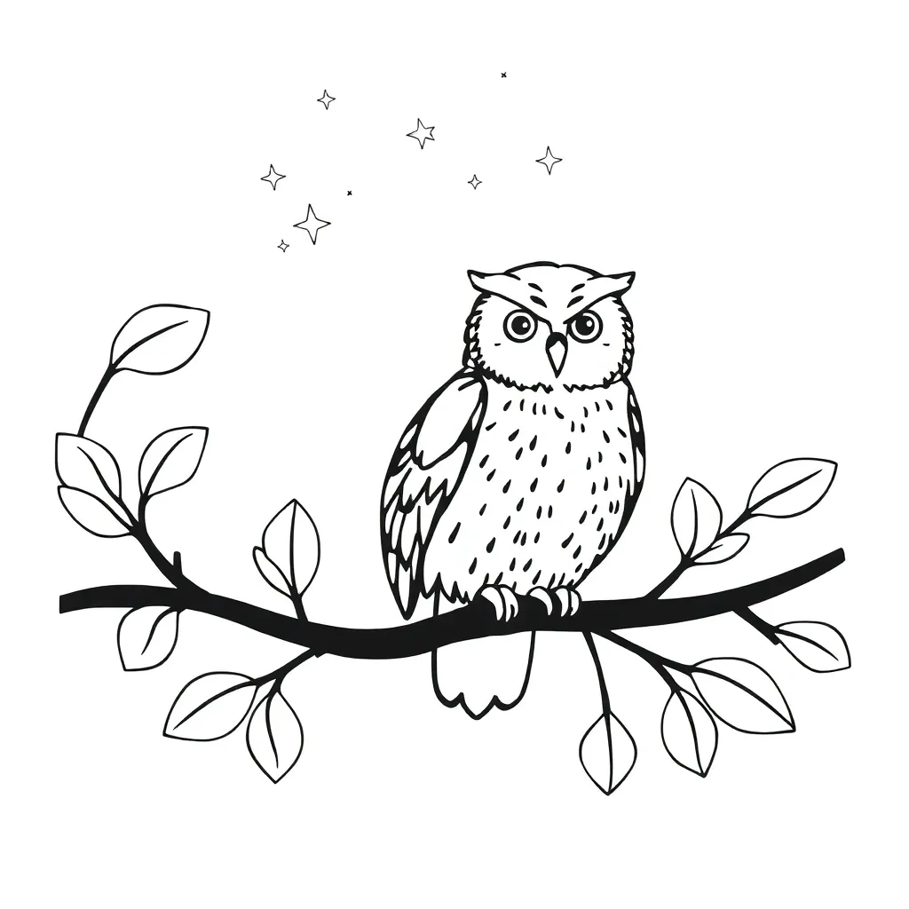Wise Owl sitting on a brain illustration