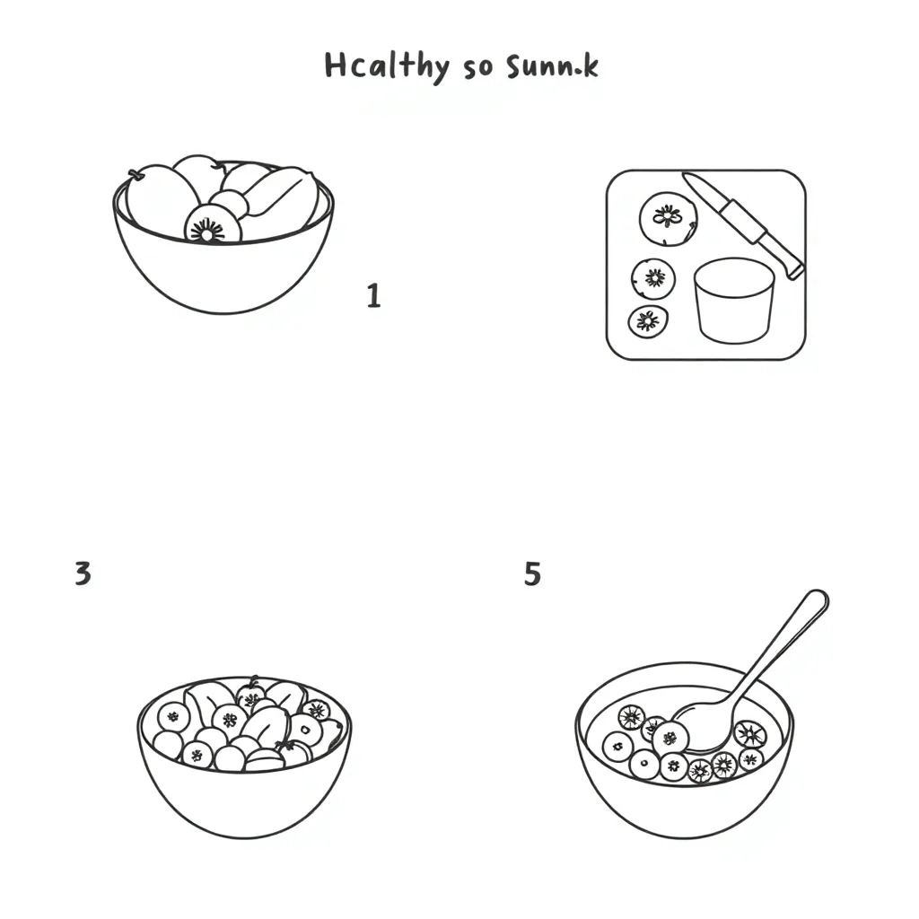 Healthy snack preparation illustration