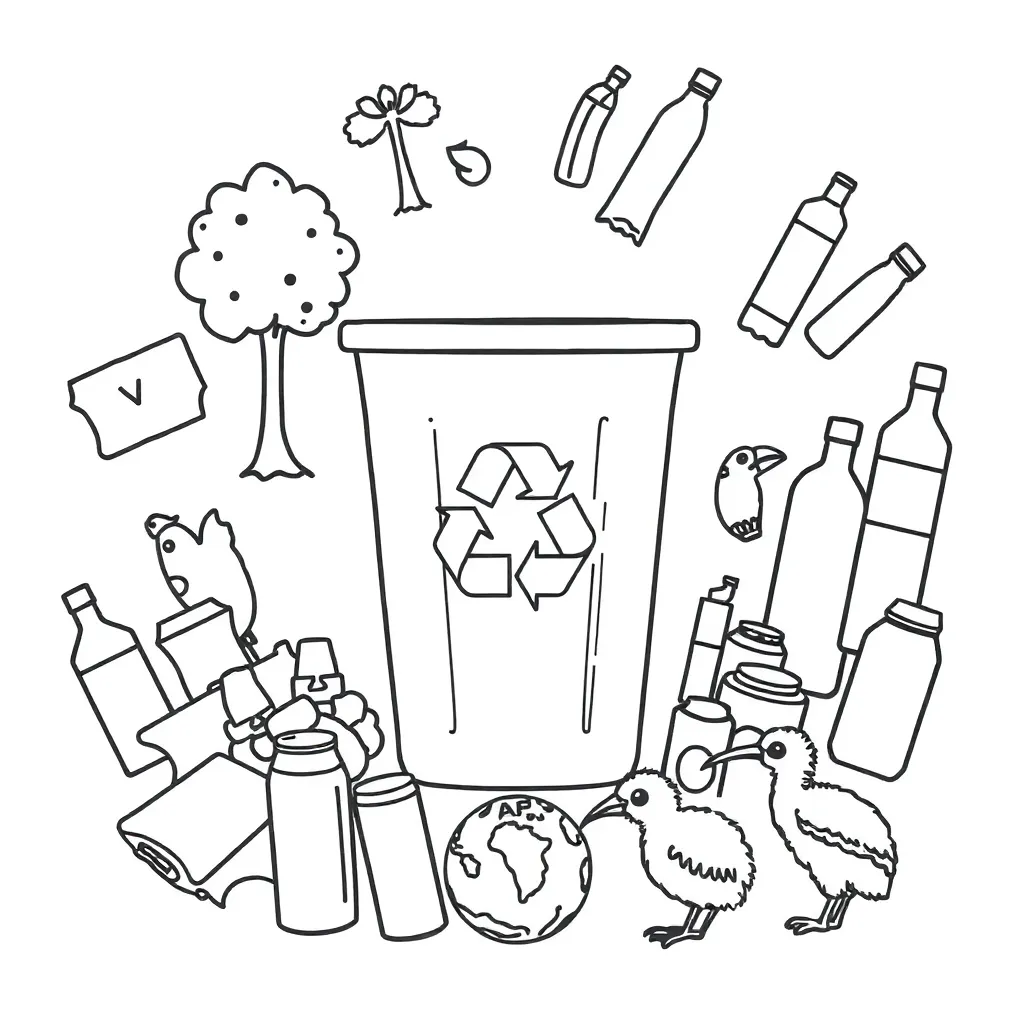 Recycling and writing illustration