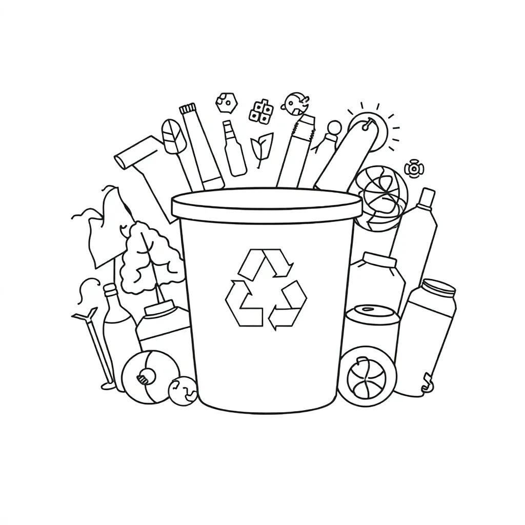 Recycling and environment illustration