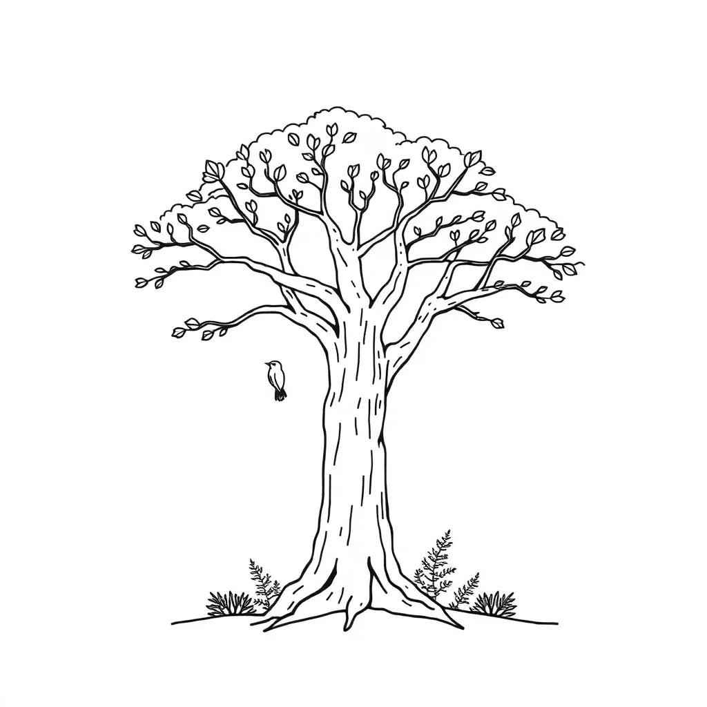 Tree with labeled parts