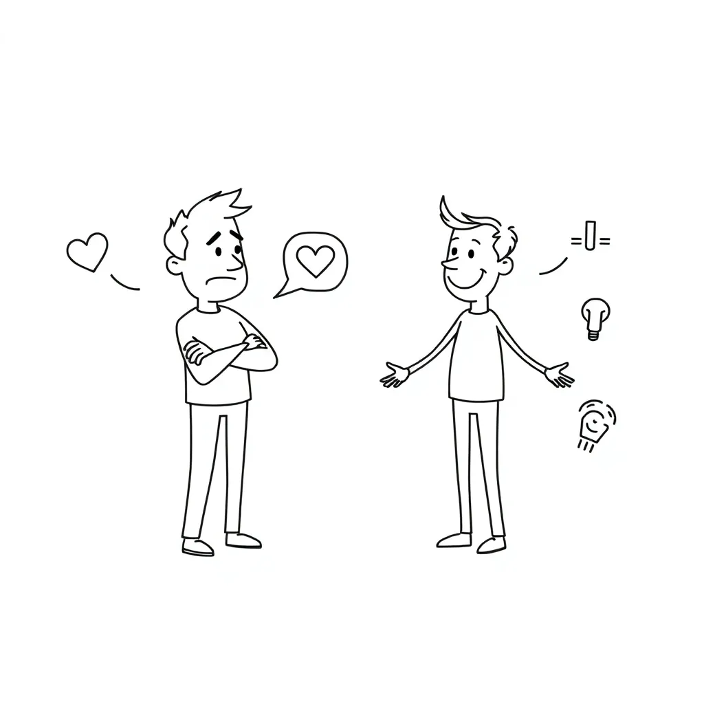 Communication comparison illustration