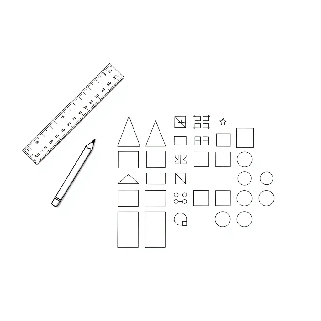 Blueprint and ruler illustration