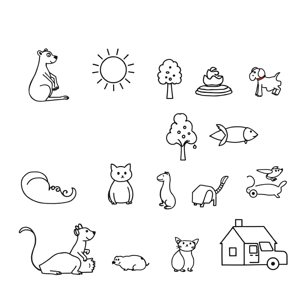 Rhyming words illustration